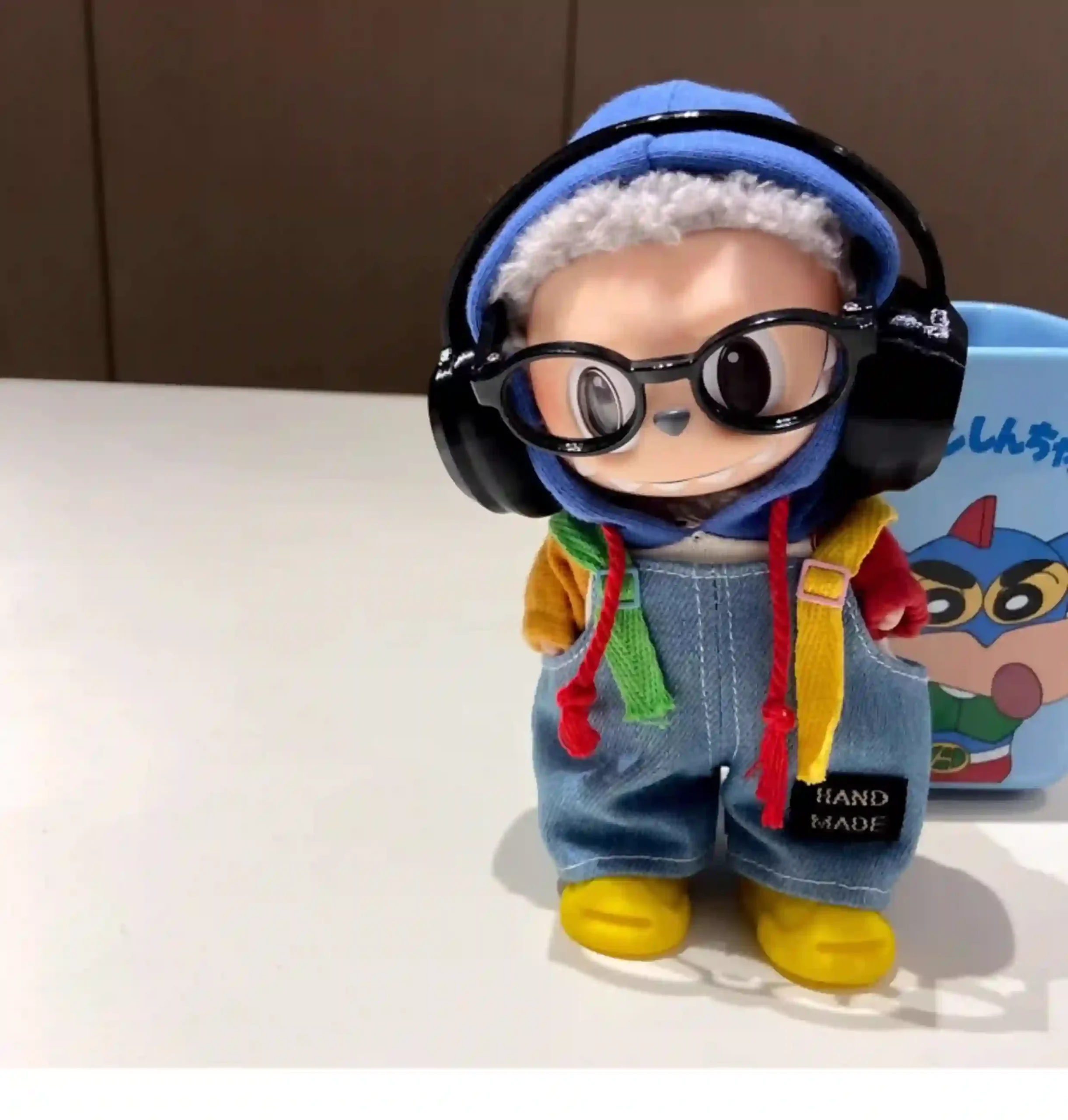 17cm labubu doll denim outfit set with yellow shoes scaled