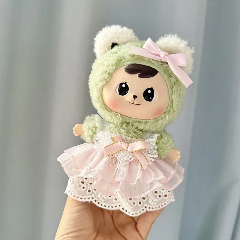 17cm labubu doll fairy dress pastel pink