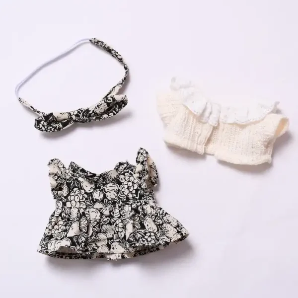 17cm labubu doll fruit print dress handmade outfit