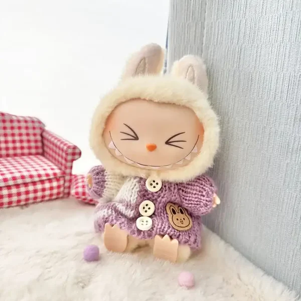 17cm labubu doll knitted bunny outfit set gift idea