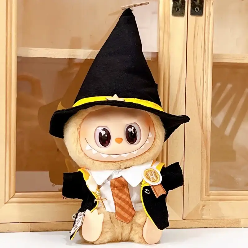 17cm labubu doll magic academy outfit set four tie colors