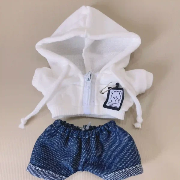 17cm labubu doll outfit set bear hoodie accessories included