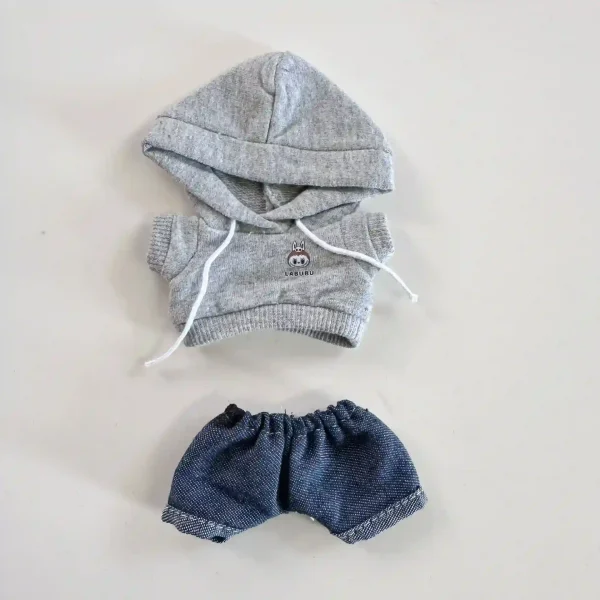17cm labubu doll outfit set soft bear hoodie comfy outfit