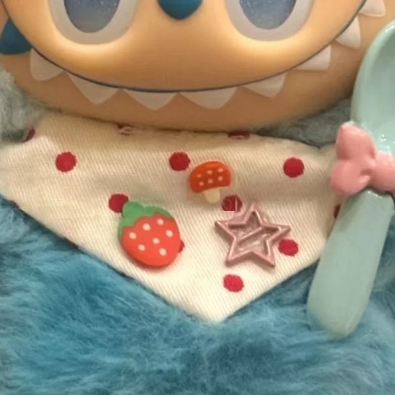 17cm labubu doll outfit strawberry ice cream bunny costume plush fabric