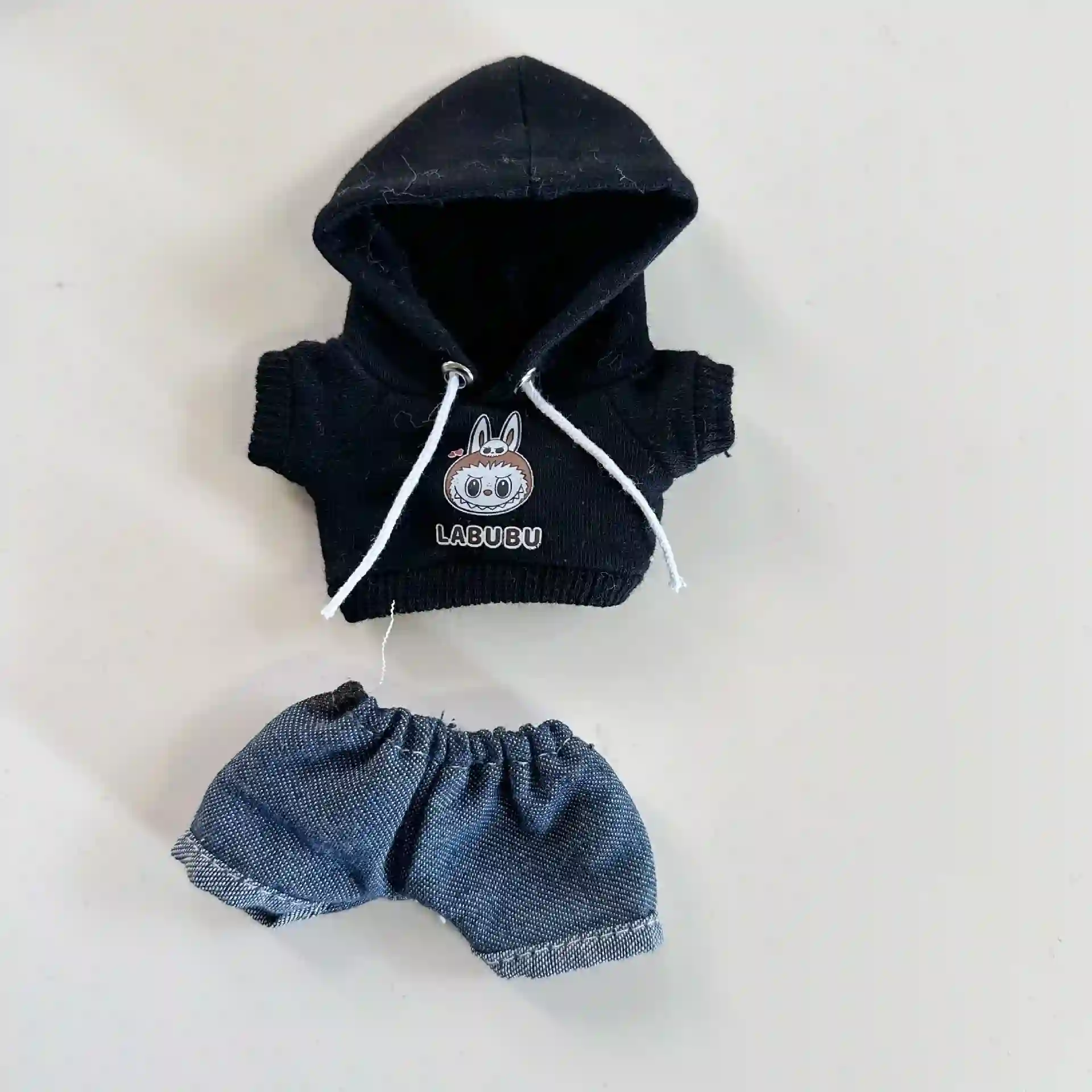17cm labubu idol doll clothing bear hoodie outfit set kpop