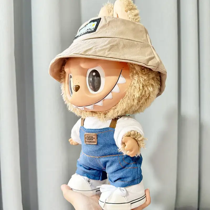 38cm labubu mokok plush doll casual clothes outfit accessories