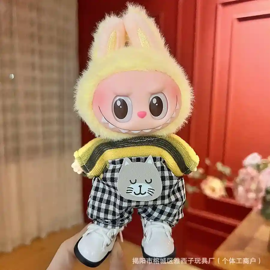 Birthday gift 17cm Labubu doll clothes outfit set