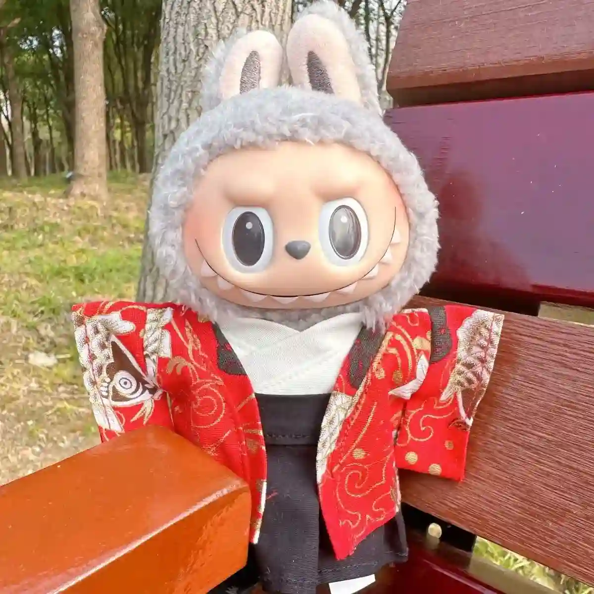 Japanese aesthetic kimono outfit for 17cm Labubu