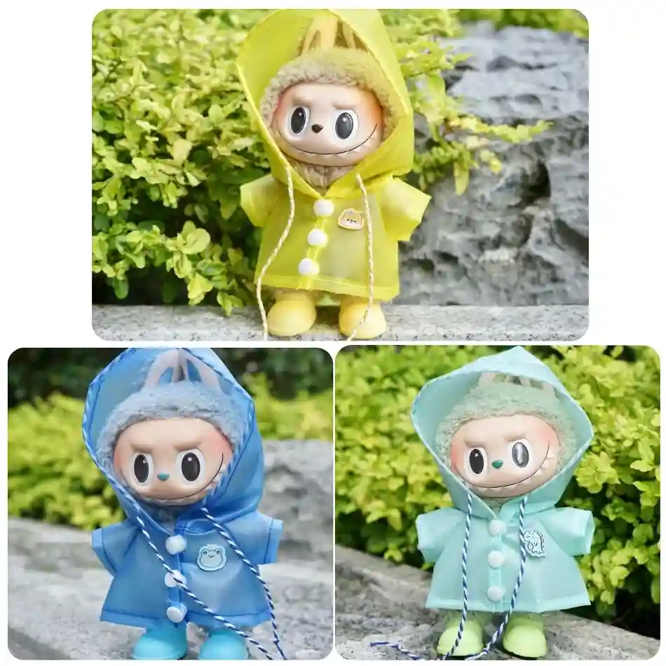 Labubu I II idol doll raincoat and boots set pink
