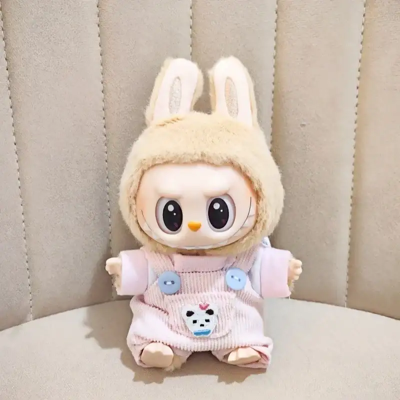 Labubu doll clothes 17cm bunny outfit sitting pose