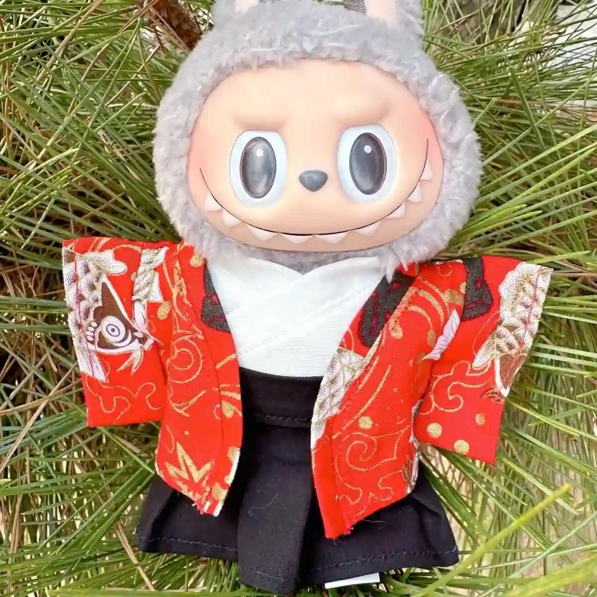 Labubu kimono outfit for 17cm sitting vinyl figurine