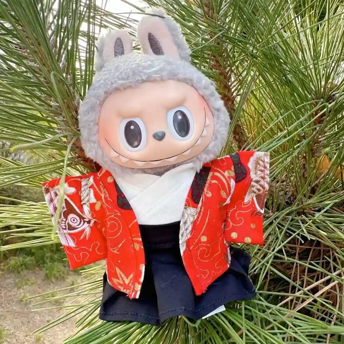 Labubu kimono outfit with obi sash 17cm doll