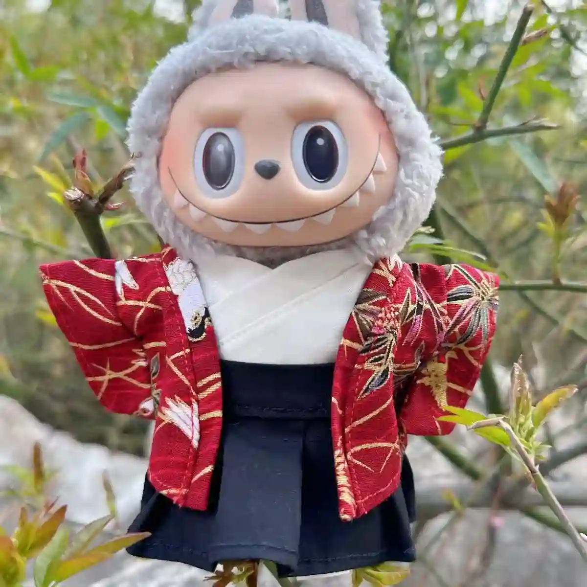 Luxury kimono outfit for 17cm Labubu doll