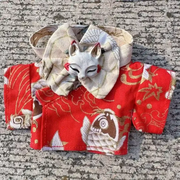Stylish Labubu kimono outfit for 17cm figurine