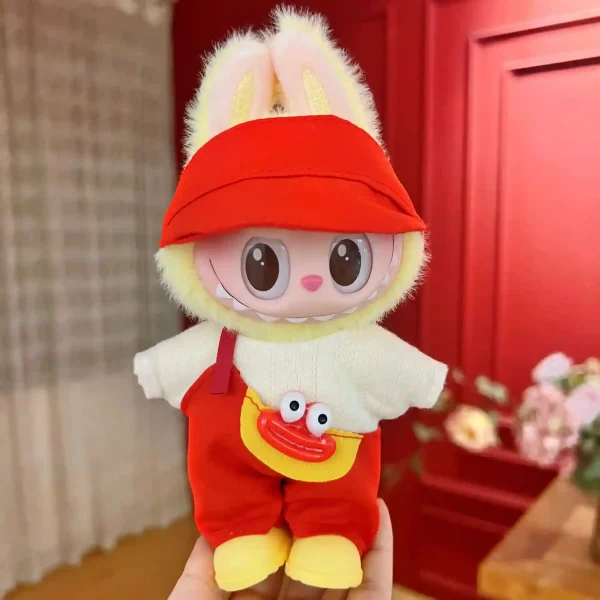 Vibrant colors long lasting 17cm Labubu doll outfit