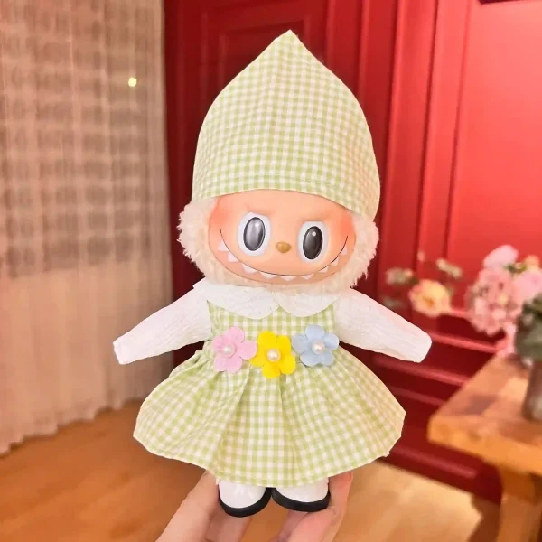 Whimsical design 17cm Labubu doll outfit set