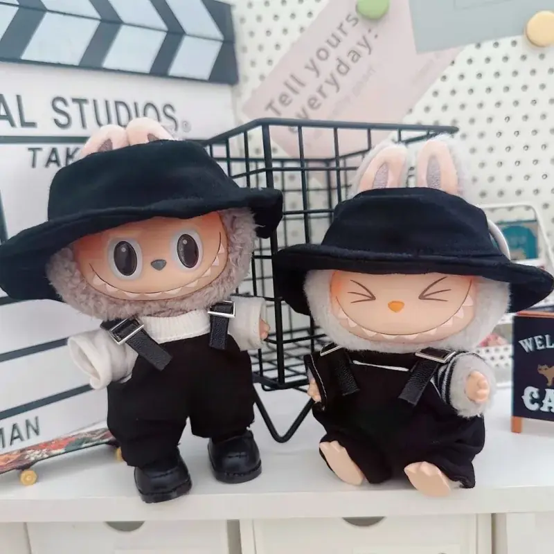 adjustable strap overalls for 17cm Labubu doll outfit