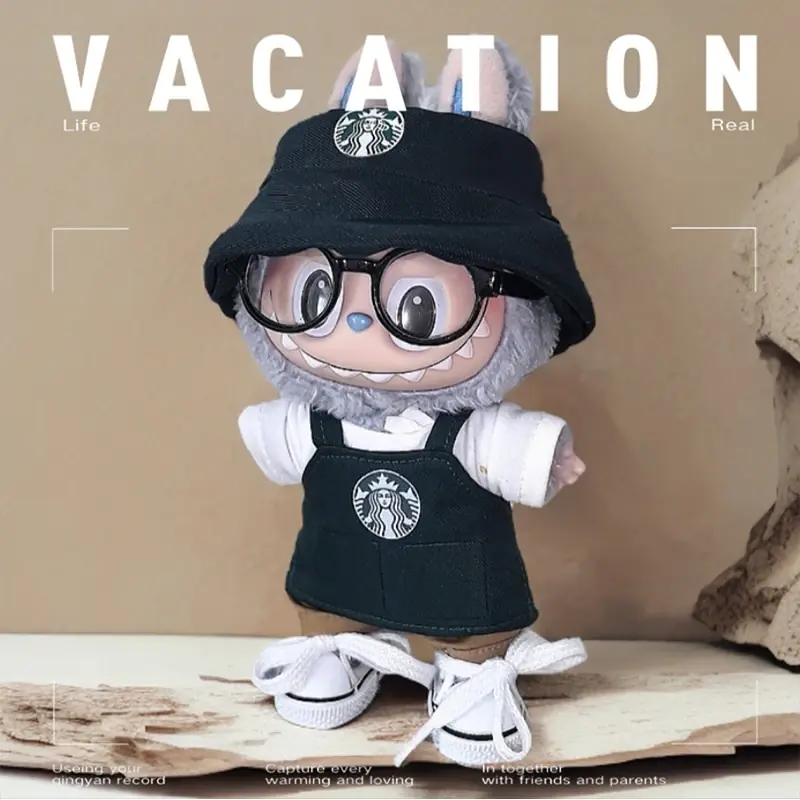 adorable 17cm Labubu barista outfit accessory set
