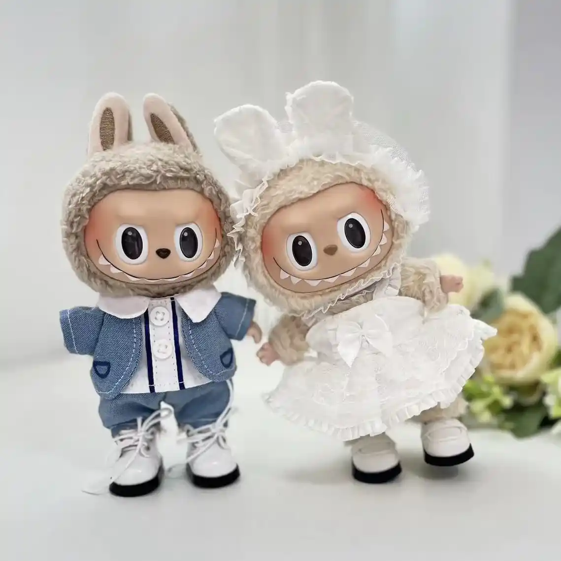 adorable 17cm Labubu doll bunny costume summer series