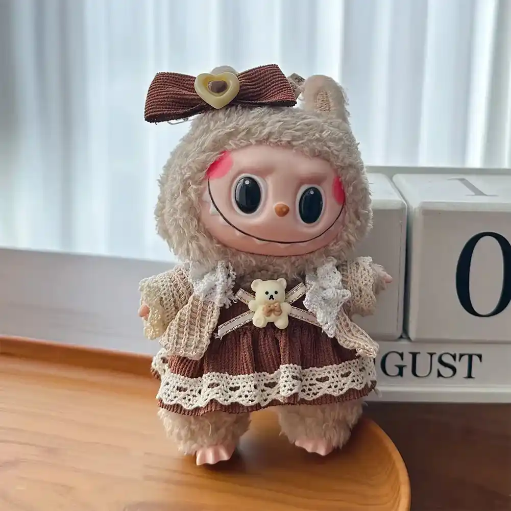 adorable 17cm Labubu doll hoodie outfit accessories