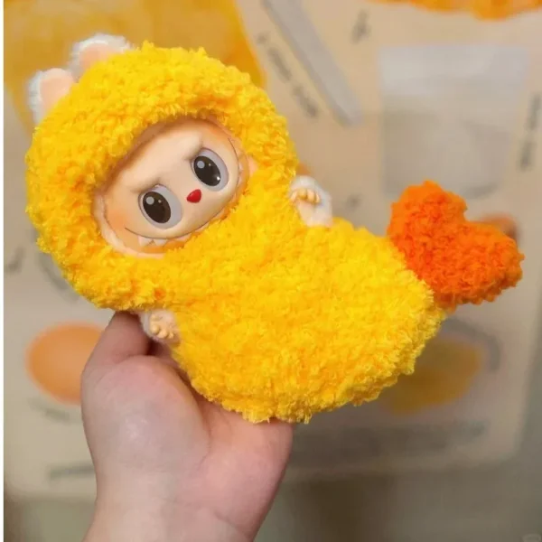 adorable 17cm Labubu fried shrimp costume for collectors