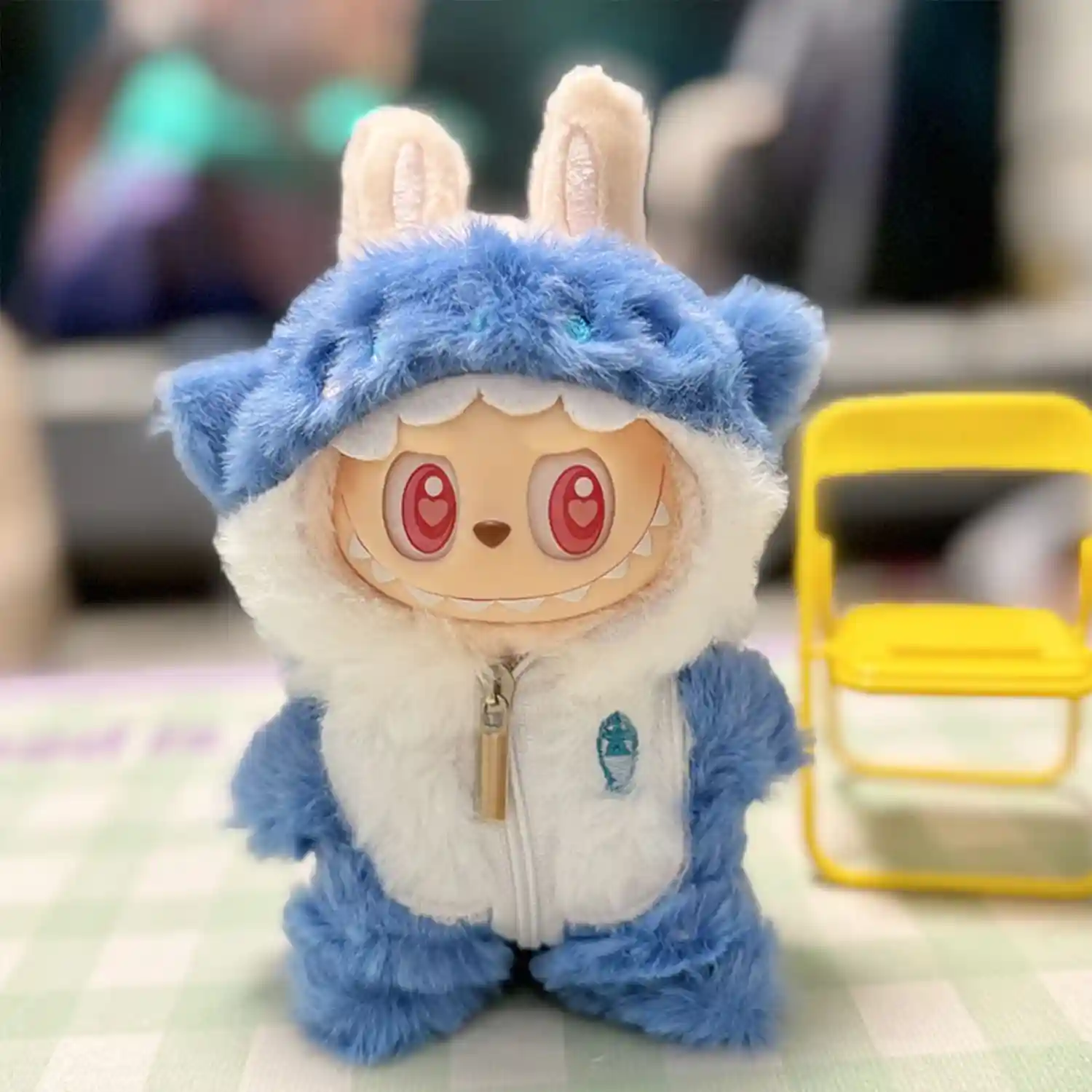 adorable blue shark onesie for 17cm Labubu doll