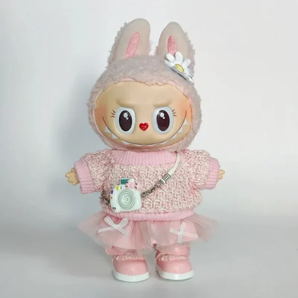 adorable bow details labubu doll tutu skirt outfit