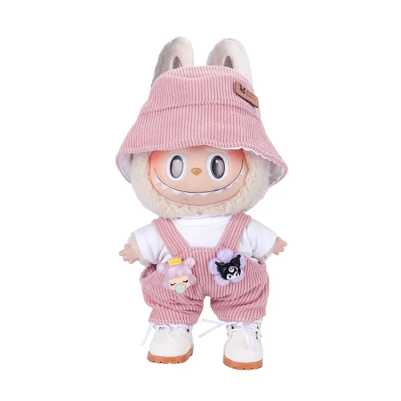 adorable brown corduroy outfit for 17cm labubu doll 1