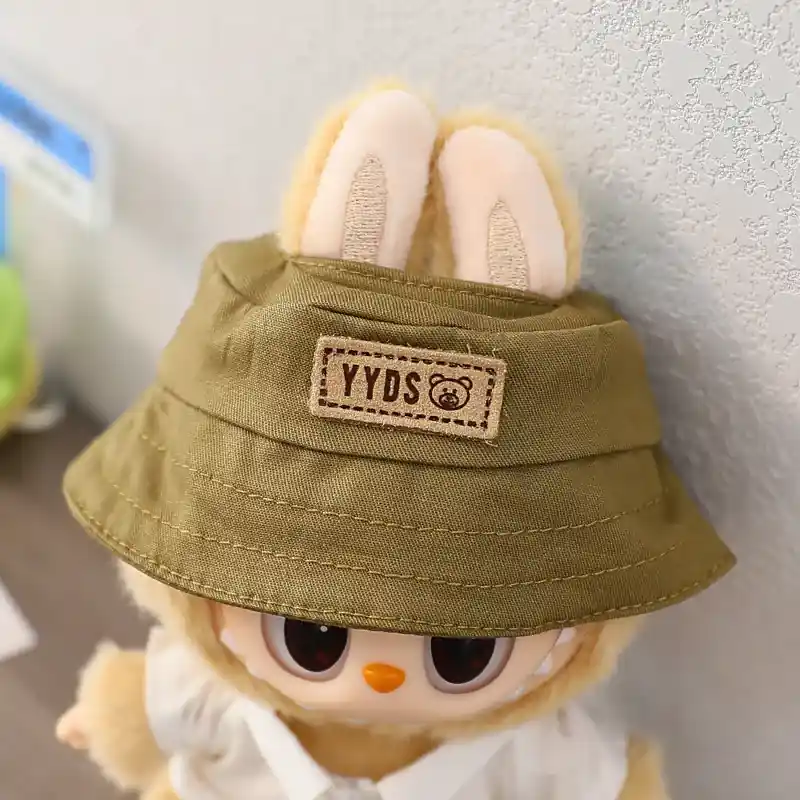 adorable bunny ears bucket hat for 17cm Labubu doll