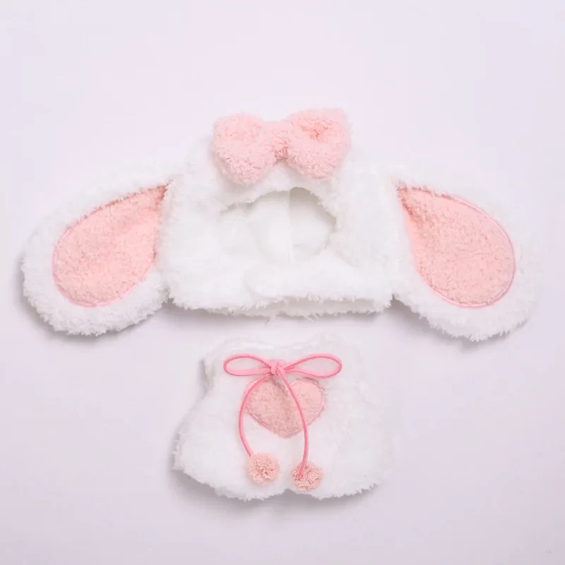 adorable bunny head cover clothing for 15 17cm labubu dolls