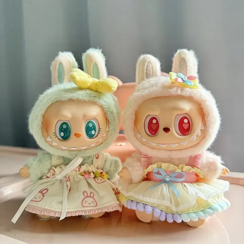 adorable bunny hooded costume for Labubu dolls DIY gift