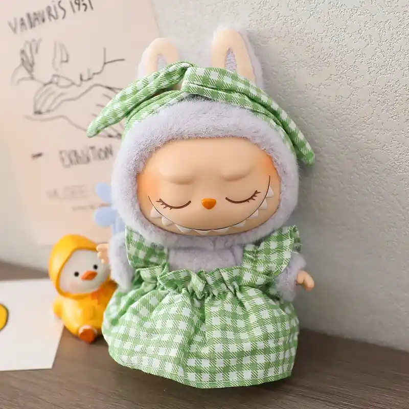 adorable bunny outfit for labubu doll imaginative play