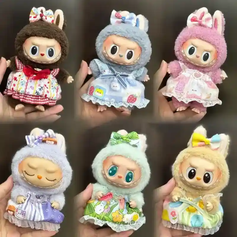 adorable bunny overalls outfit for 15 17cm labubu doll