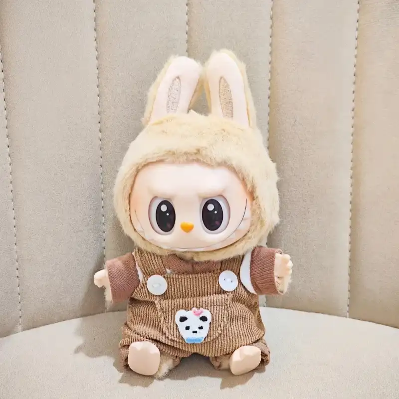 adorable bunny themed clothes for 17cm Labubu plush