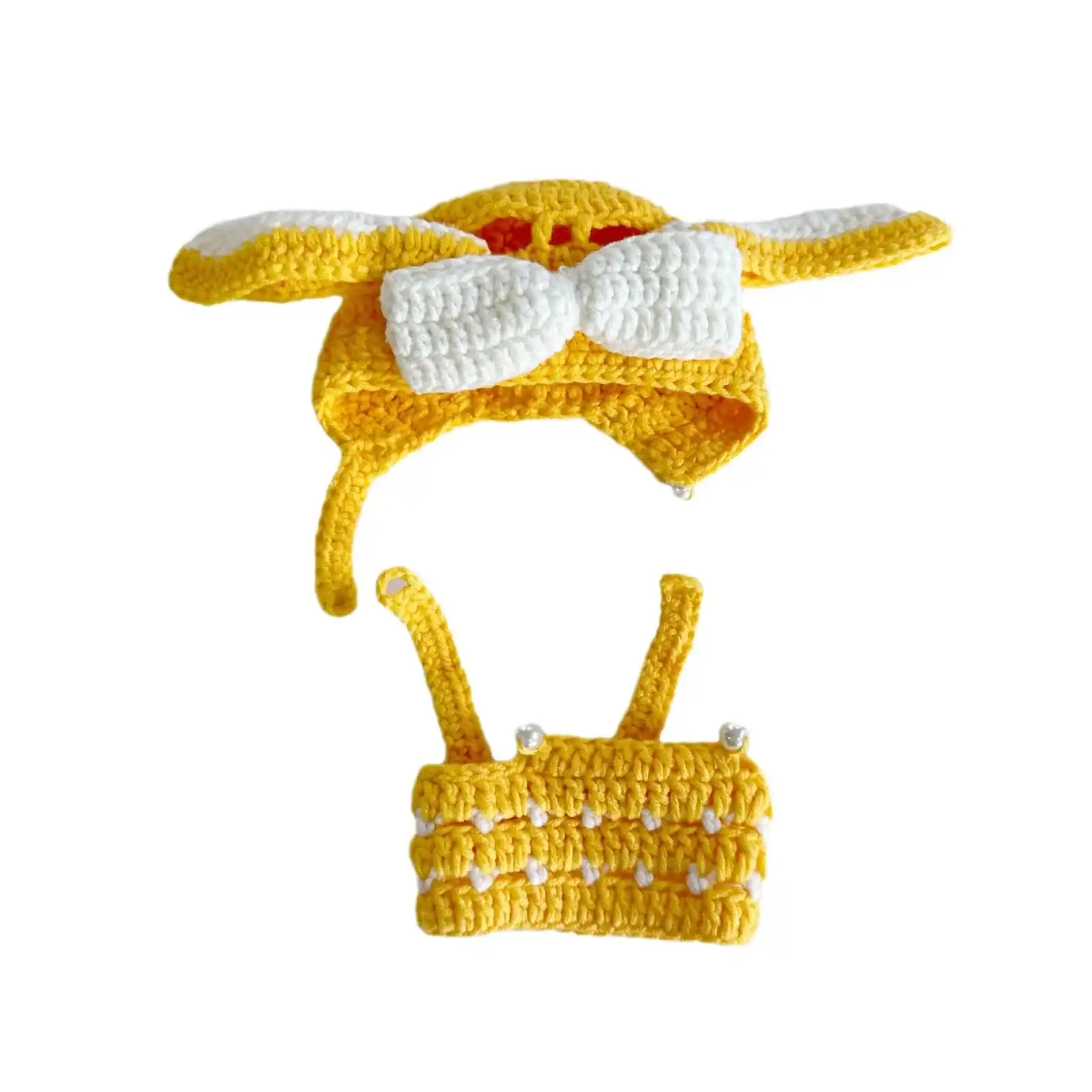 adorable crochet bunny costume for 17cm labubu i and ii dolls