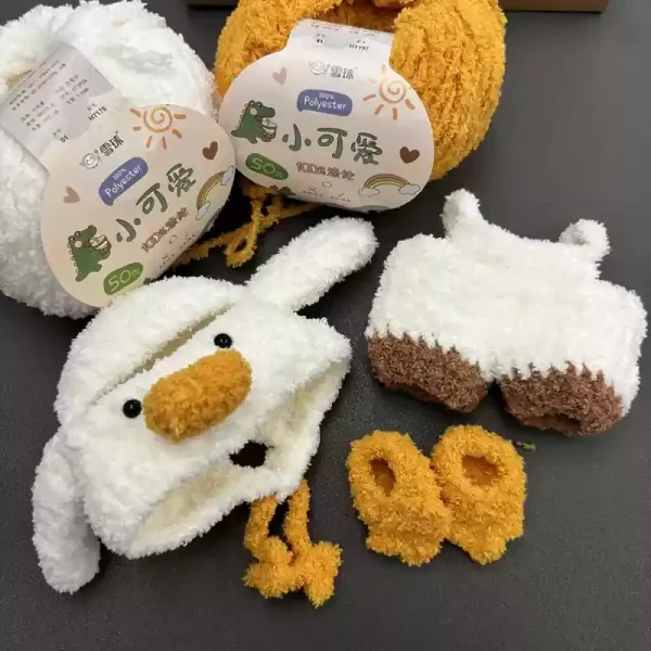 adorable handmade crochet duck costume labubu doll outfit