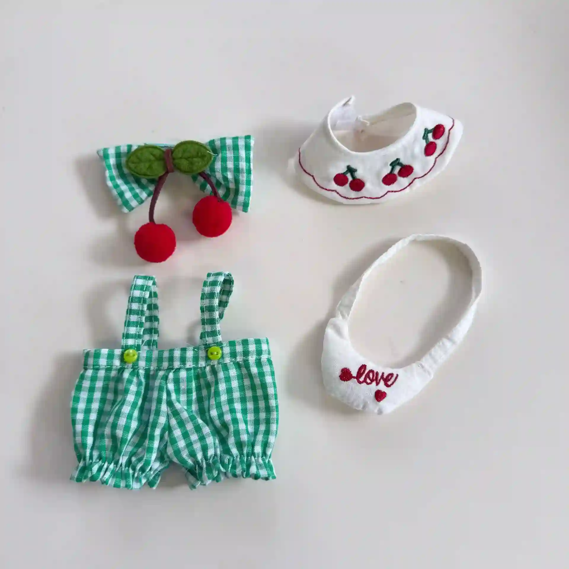 adorable labubu accessories cherry headband bag romper set