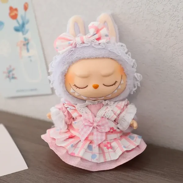 adorable labubu bunny costume 17cm doll clothes accessories