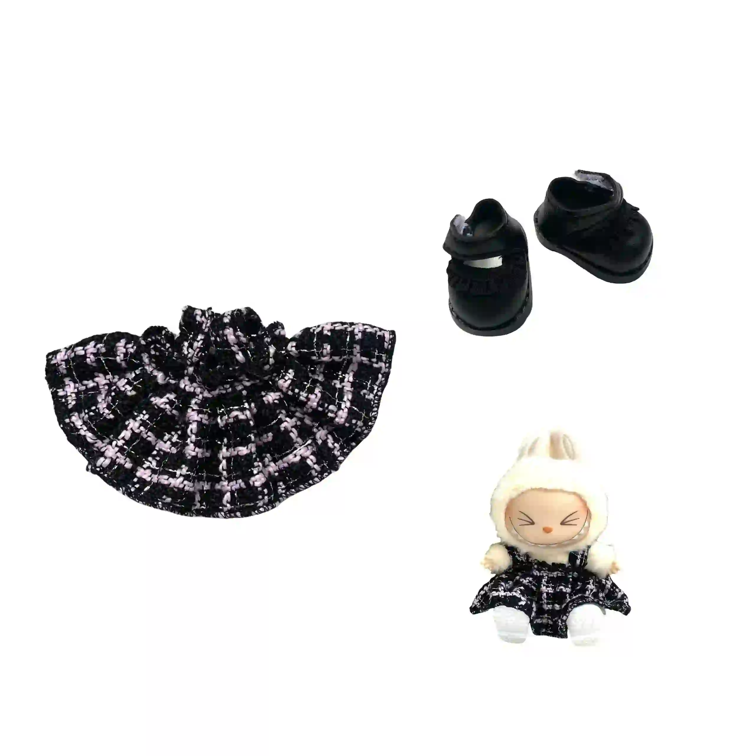 adorable labubu bunny outfit set for photography and display