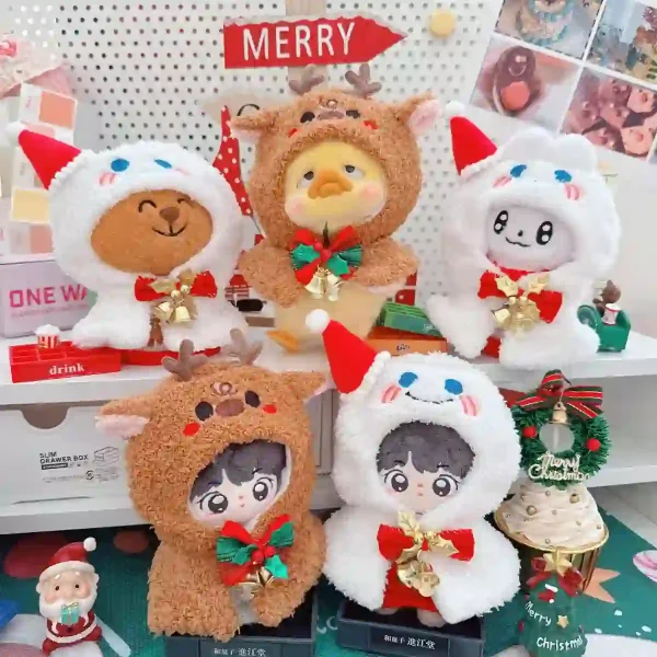 adorable labubu christmas outfit for 15 17cm dolls gift