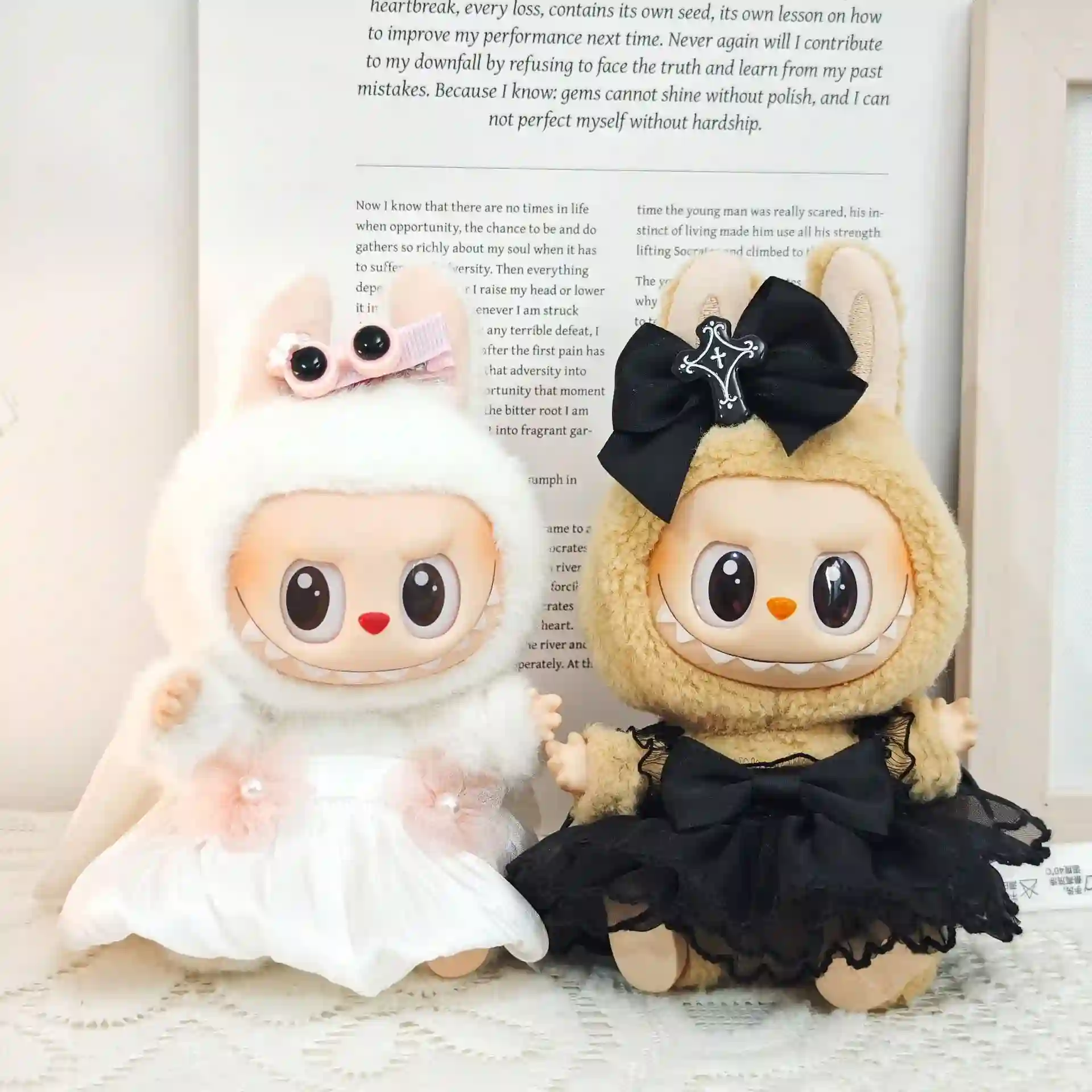 adorable labubu doll angel devil costume set party dress accessories