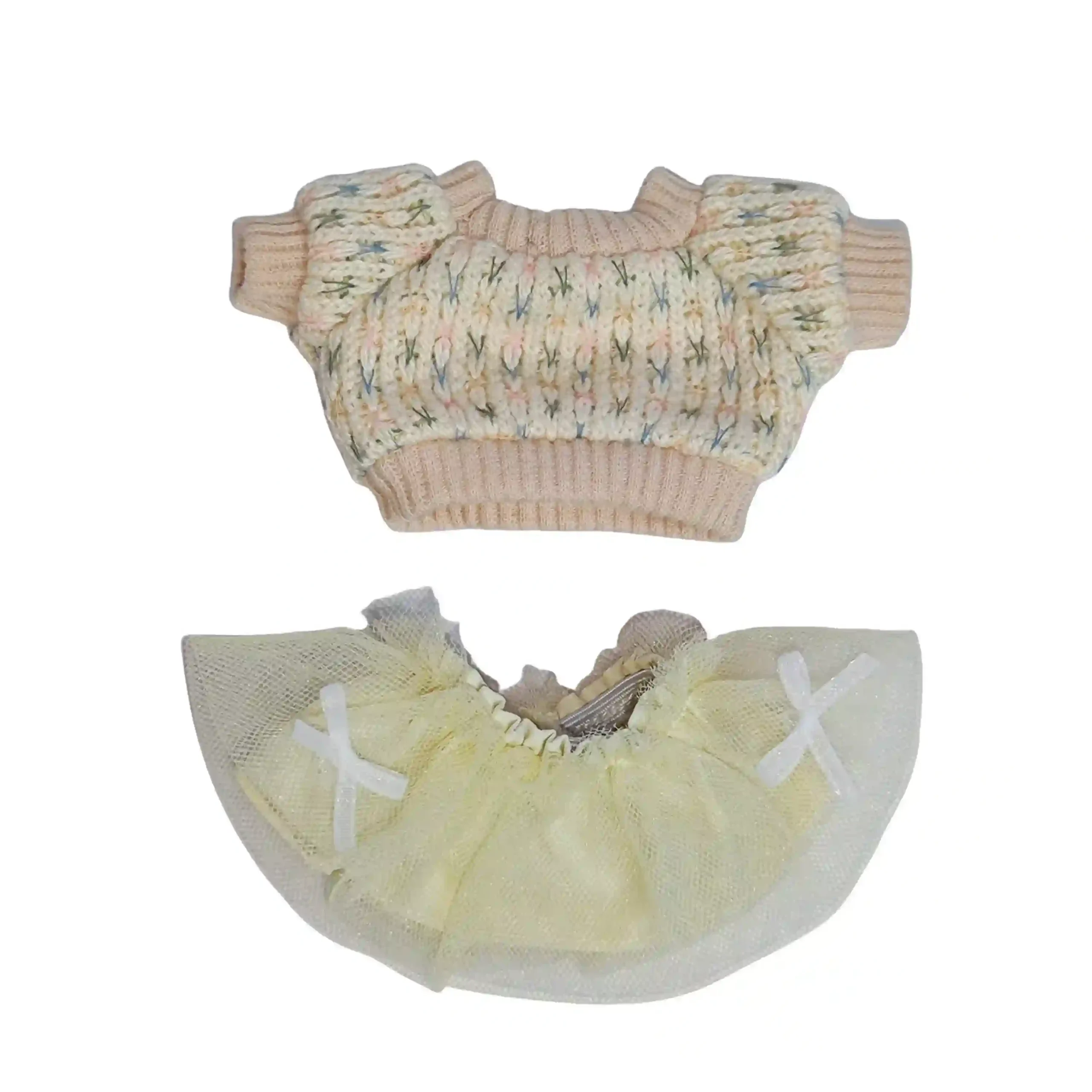 adorable labubu doll clothes knit sweater and tutu scaled
