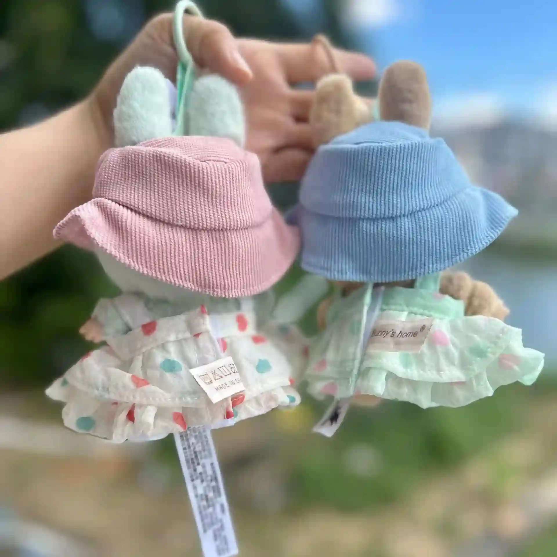 adorable labubu doll clothes with hat and dress set