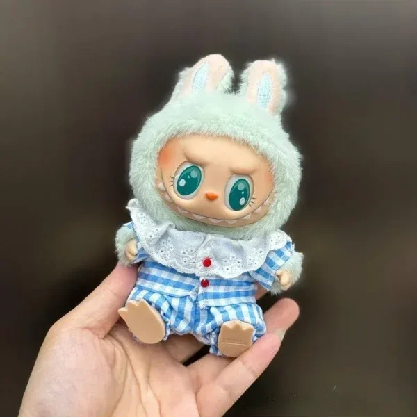adorable labubu doll outfit bunny overalls mushroom appliques