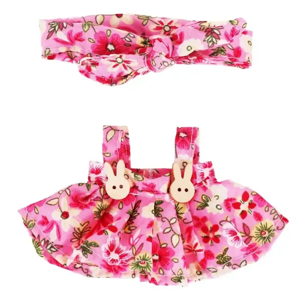 adorable labubu doll outfit floral dress striped shirt for imaginative play