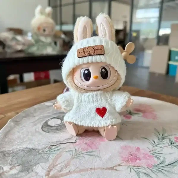 adorable labubu doll winter clothing sweater and hat