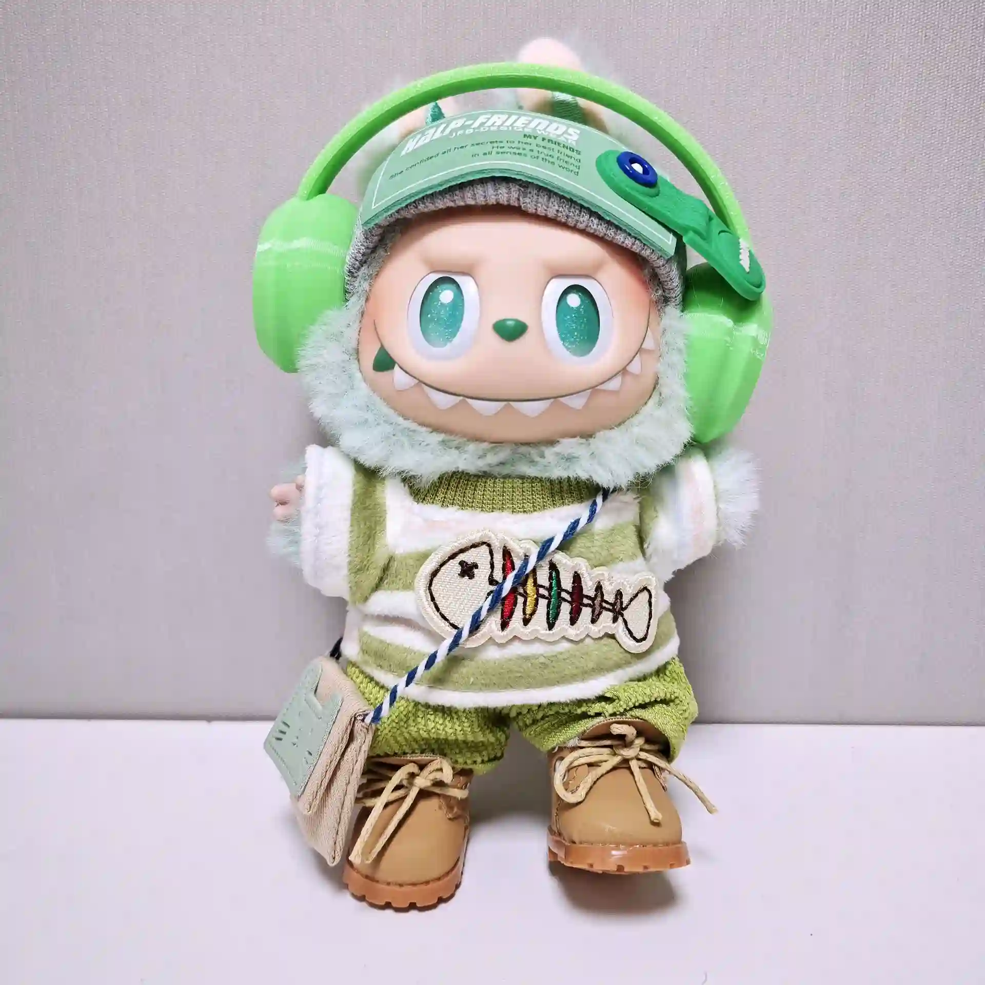 adorable labubu knitted outfit with matching hat