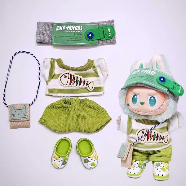 adorable labubu outfit set including knitted beanie