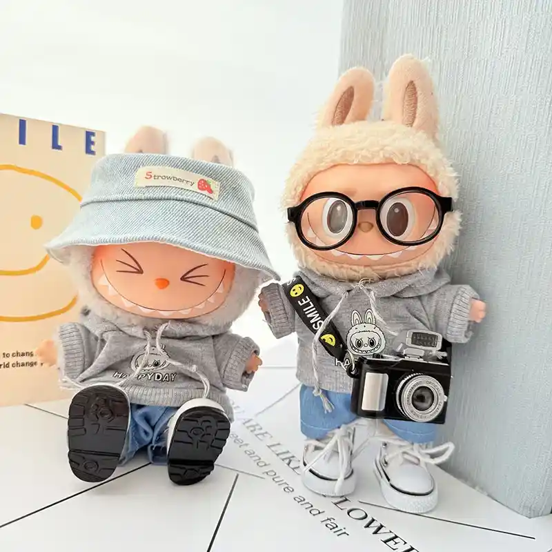 adorable labubu outfit with black white sneakers