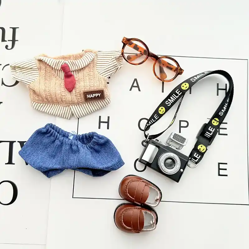 adorable labubu photographer outfit accessories included